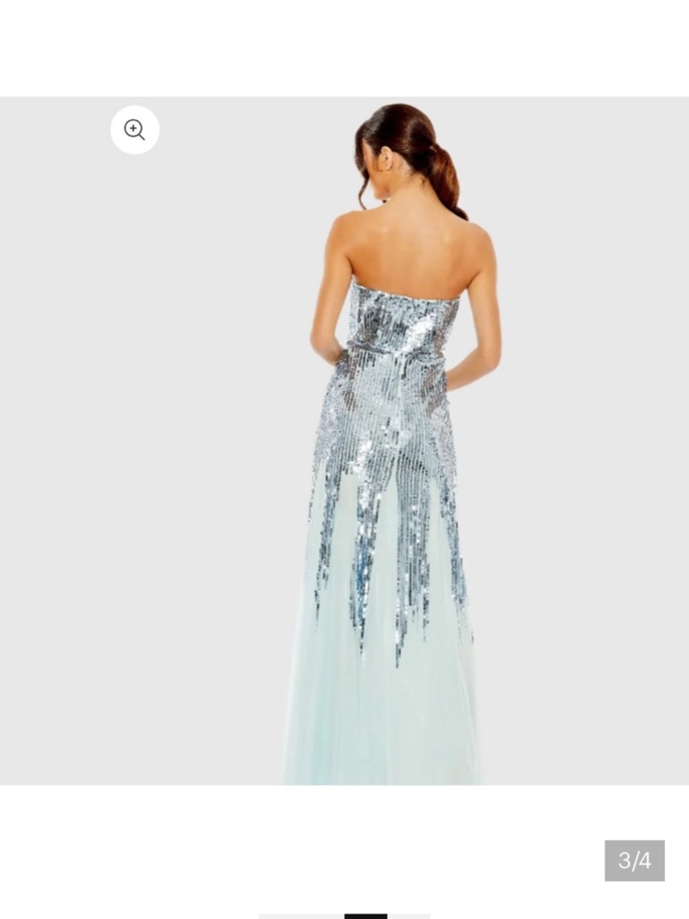 Mac Duggal Pale Blue Sequin Sweetheart Neckline Dress - Picture 4 of 7